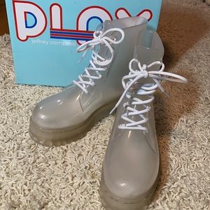 Women’s clear Jeffrey Campbell boots size 7